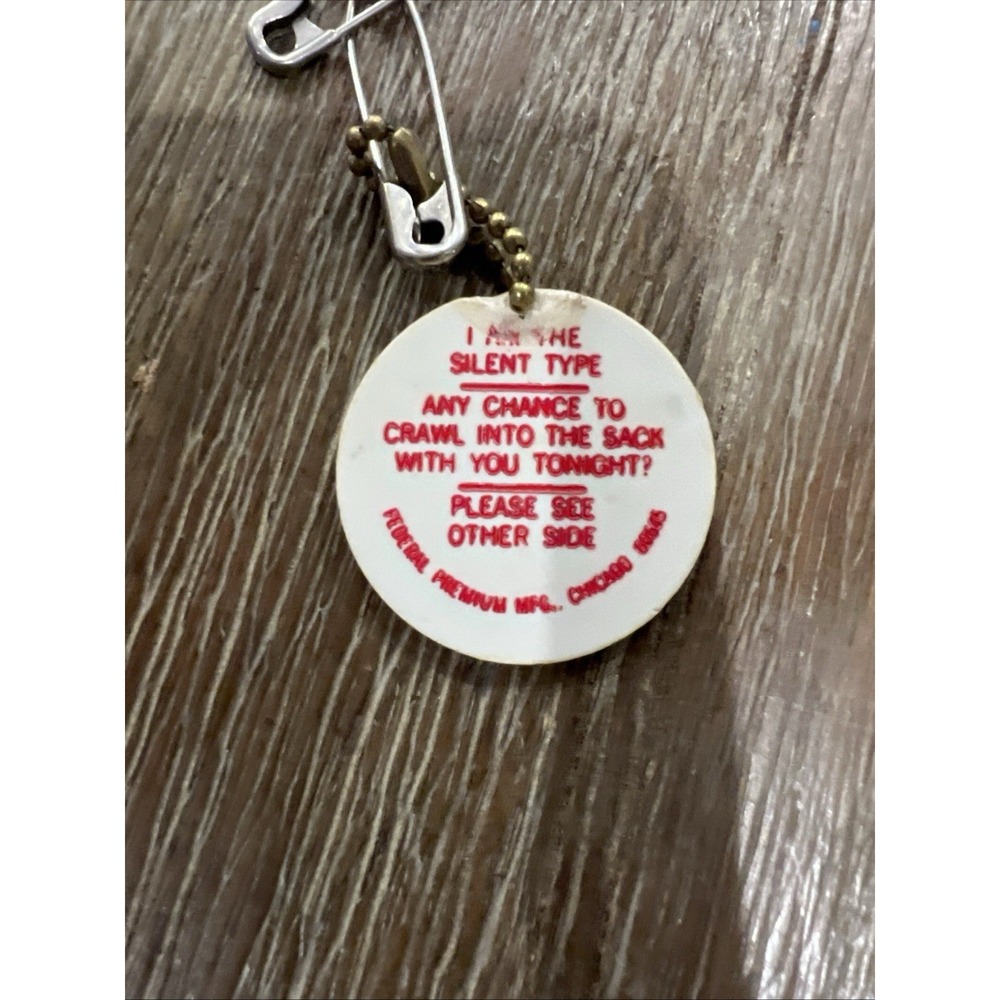 Vintage Keychain Luggage Purse Tag Joke Humorous Adult Token Gag Gift